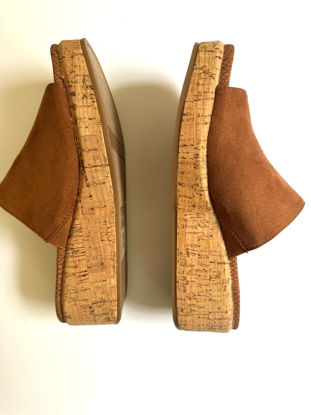 Sam Edelman Circus Women’s Faux Suede Cork Wedge Slide - Golden Brown - Picture 5 of 7